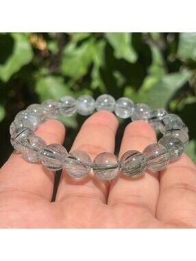 9.5mm stretchable green rutilated quartz bracelet 1832